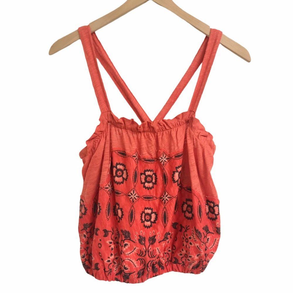 New We the Free Orange Floral Tank Top - Size M